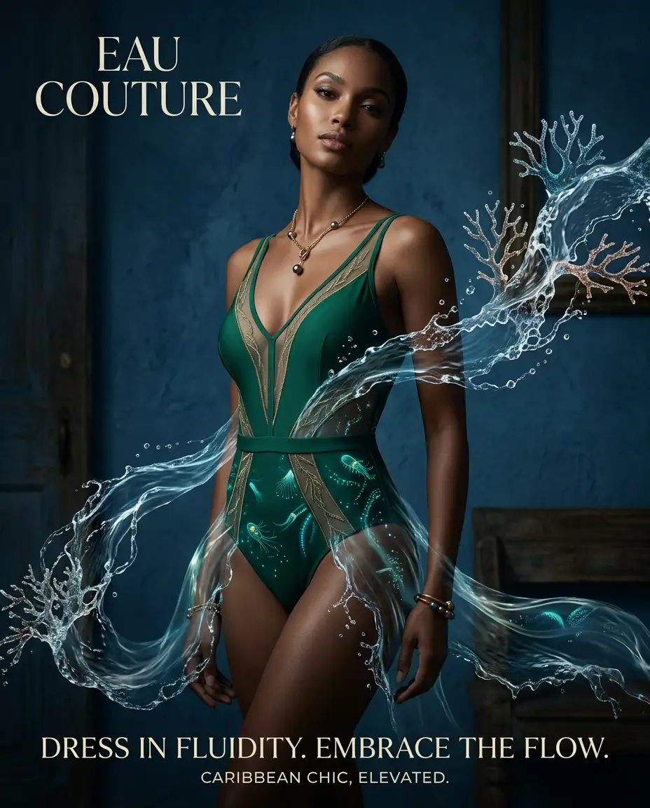 fashion dress advert creative photo extended reality ai Dominica by Derek Galon7