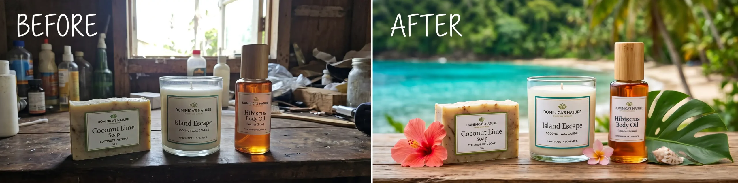 scented candle handmade soap and oil – before after – by Derek Galon